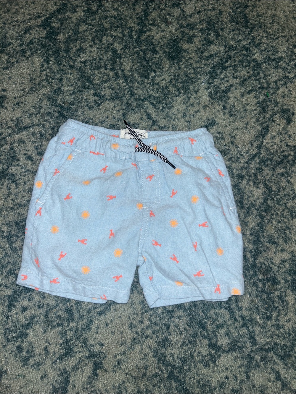 Sovereign Code Pale Blue Shorts with Coral & Orange Prints